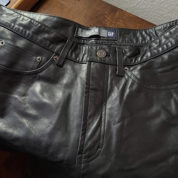 Vintage Gap Leather Boot Fit Black 31x30 Y2k